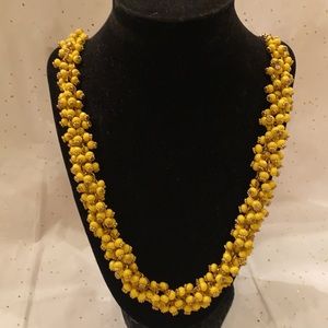Natasha yellow beaded necklace 30”-34”
